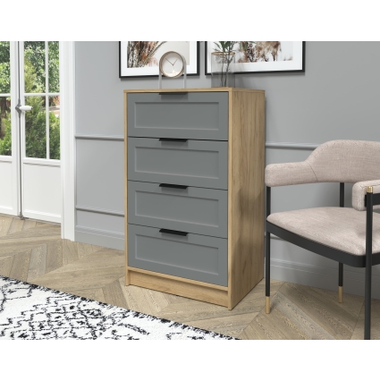 Kомод Тренд КТ-К60 (Дуб золотой ЛДСП/ Серый ЛМДФ) Ш600 В1020 Г451